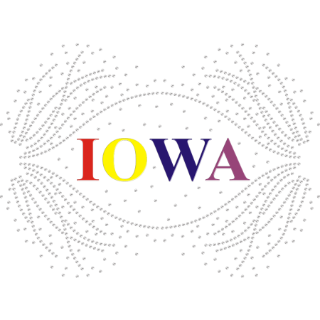 Supreme IOWA Rhinestone & Printable PU Iron On Picture